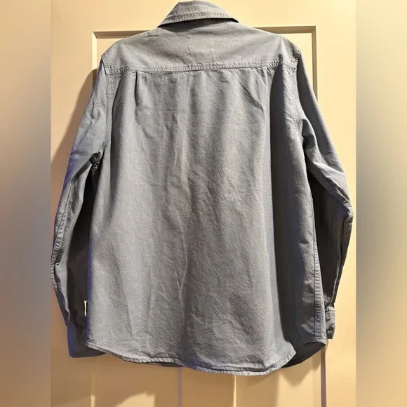 Edgevale Men’s Medium Chambray Button-Up Shirt - 100% Cotton - Picture 7 of 8